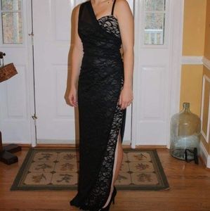 Long Black Lace Gown